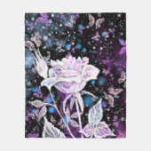 Winter Rose und Schmetterlinge Fleece Blanket (Vorderseite)