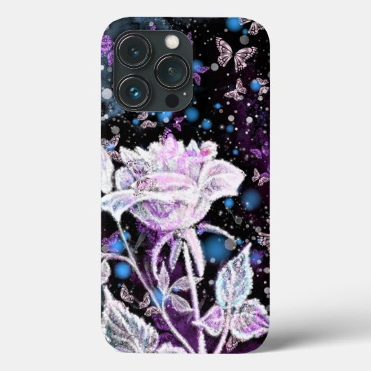 Winter Rose und Schmetterlinge iPhone Case (Rückseite)