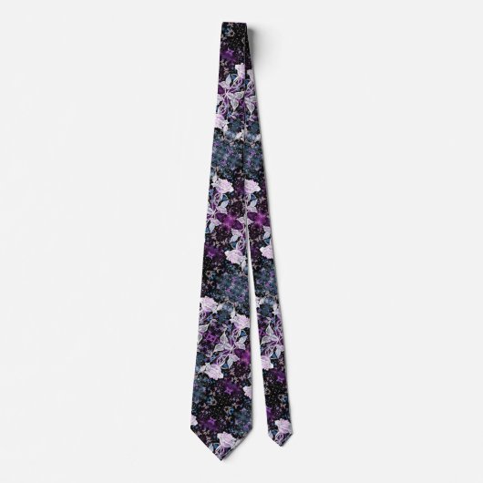 Winter Rose und Schmetterlinge Neck Tie Krawatte (Vorderseite)