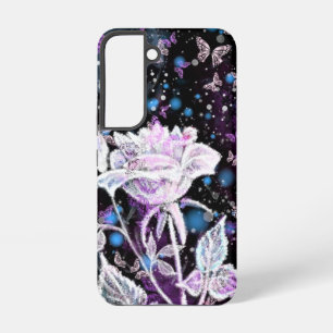 Winter Rose und Schmetterlinge Samsung Galaxy Fall Hülle