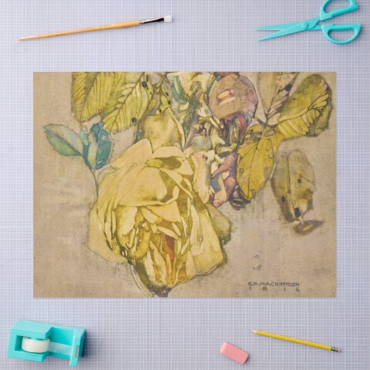 Winter-Rose von Charles Rennie Mackintosh Seidenpapier (Basteln)