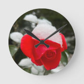 Winter Rose Wall Clock Runde Wanduhr (Vorderseite)