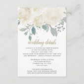 Winter Rose White Gold Floral Wedding Begleitkarte (Vorderseite)