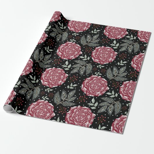 Winter-Rosenblume Geschenkpapier (Ungerollt)