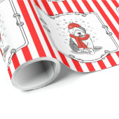 Winter (rot) Alte Englische Scheune (Grau 1) Niedl Geschenkpapier (Rolleneckpunkt)