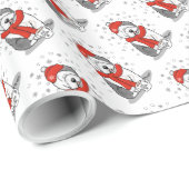 Winter (rot) Alte Englische Scheune (Grau 1) Niedl Geschenkpapier (Rolleneckpunkt)