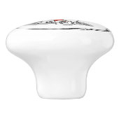 Winter (rot) Alte Englische Scheune (Grau 1) Niedl Keramikknauf (Seitenansicht)