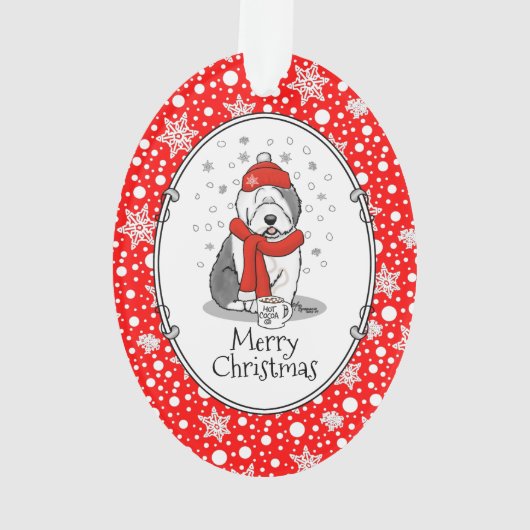 Winter (rot) Alte Englische Scheune (Grau 1) Niedl Ornament (Rückseite)