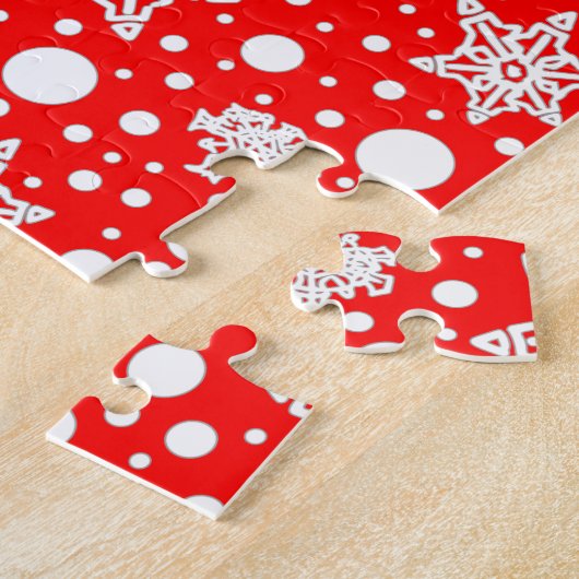 Winter (rot) Alte Englische Scheune (Grau 1) Niedl Puzzle (Seite)