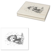 Winter (rot) Altes englisches Schafhund Grau 1 Url Gummistempel (Stempel)