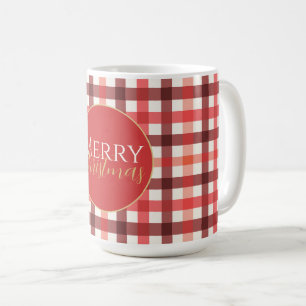 Winter-Rot Gingham Karo Karomuster Kaffeetasse