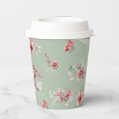 Winter Rot und Grün Brautparty Pappbecher (Rückseite)