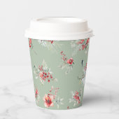 Winter Rot und Grün Brautparty Pappbecher (Vorderseite)