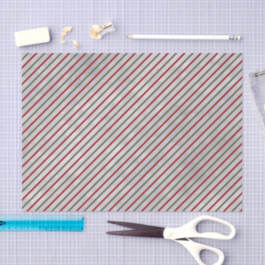 Winter Rot und Grüner Streifen Seidenpapier (Handwerk)