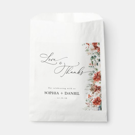 Winter Rote Gastgeschenk Hochzeit Pinecone Bags Geschenktütchen (Vorderseite)