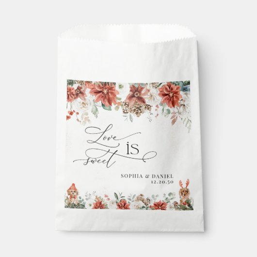 Winter Rote Gastgeschenk Hochzeit Pinecone Bags Geschenktütchen (Vorderseite)