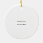 Winter Rote Kardinäle auf Schneebaum Keramik Ornament (Hinten)