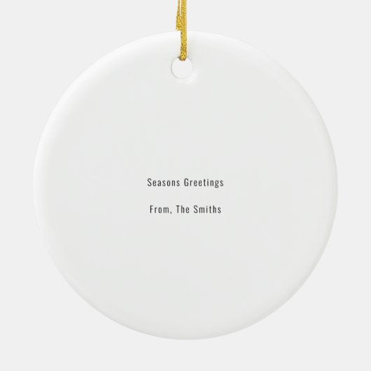 Winter Rote Kardinäle auf Schneebaum Keramik Ornament (Hinten)