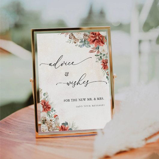 Winter Rote Landschaft Pinecone - Beratung und Wün Sockelschild