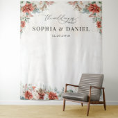 Winter Rote Landschaft Pinecone Hochzeit Hintergru Wandteppich (Beispiel)