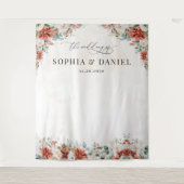 Winter Rote Landschaft Pinecone Hochzeit Hintergru Wandteppich (Vorderseite)