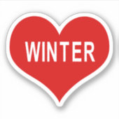 WINTER Rote Liebe Herz Vinyl Sticker (Vorderseite)