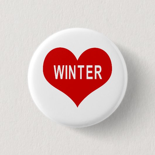 WINTER Rote Liebe Herzschaltfläche Button (Vorderseite)