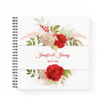 Winter Rote Rosen & Greenerity Wedding Guest Book 