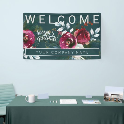 Winter Rote Rosen Weihnachten Party für Unternehme Banner (Messeveranstaltung)