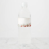 Winter Rote Vegetation Pinecone Wasserflasche Wasserflaschenetikett (Rückseite)