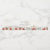 Winter Rote Vegetation Pinecone Wasserflasche Wasserflaschenetikett (Einzelnes Label)