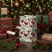 Winter Roter Kardinal in Pine Tree Kleine Geschenktüte