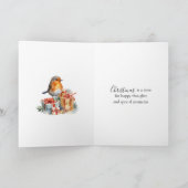 Winter-Rotkehlchen-Tannen-Weihnachtskarte Karte (Innenseite)