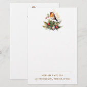 Winter Rotkehlchen Weihnachten  Briefpapier (Vorne/Hinten)