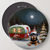 Winter Rottweiler Caravan Weihnachtsabenteuer Button (Vorne & Hinten)