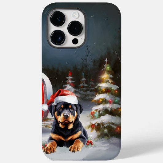 Winter Rottweiler Caravan Weihnachtsabenteuer Case-Mate iPhone Hülle (Rückseite)