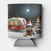 Winter Rottweiler Caravan Weihnachtsabenteuer Dosenkühler (Vorderseite)