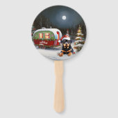 Winter Rottweiler Caravan Weihnachtsabenteuer Fächer (Vorderseite)