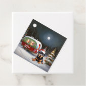 Winter Rottweiler Caravan Weihnachtsabenteuer Geschenkanhänger (Beispiel)
