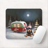 Winter Rottweiler Caravan Weihnachtsabenteuer Mousepad (Mit Mouse)