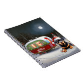 Winter Rottweiler Caravan Weihnachtsabenteuer Notizblock (Rechte Seite)