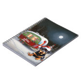 Winter Rottweiler Caravan Weihnachtsabenteuer Notizblock (Linke Seite)