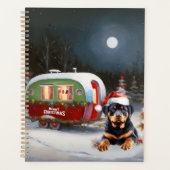 Winter Rottweiler Caravan Weihnachtsabenteuer Planer (Vorderseite)