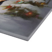 Winter Rottweiler Caravan Weihnachtsabenteuer Schneidebrett (Ecke)