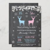 Winter-Rotwild-Geschlecht decken Einladung auf (Vorne/Hinten)