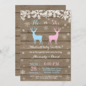 Winter-Rotwild-Geschlecht decken Einladung auf (Vorne/Hinten)