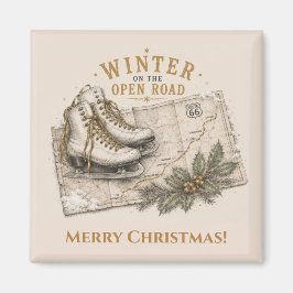Winter Route 66 Weihnachts-Kühlschrank-Dekor Magnet
