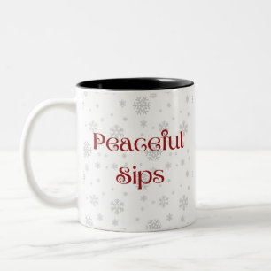 Winter-Ruhe-Tasse — Kalte Tage & Warmer Geist Co Zweifarbige Tasse