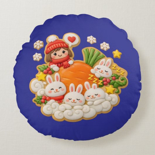 Winter Rundes Kissen (Vorderseite)