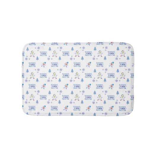 Winter Running - Snowman Weihnachtsbaum Badematte (Vorderseite)